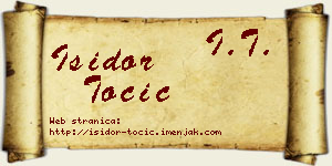 Isidor Točić vizit kartica